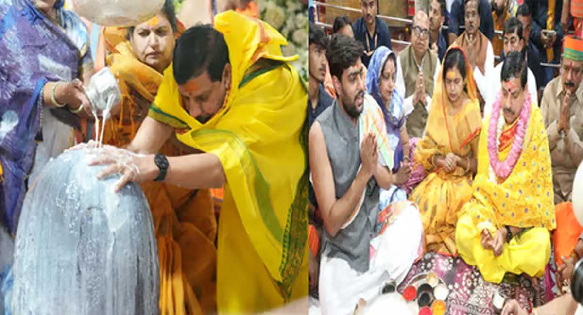 महाशिवरात्रि पर्व पर मोहन यादव ने महाकालेश्वर मंदिर में की पूजा अर्चना महाशिवरात्रि पर्व पर मोहन यादव ने महाकालेश्वर मंदिर में की पूजा अर्चना